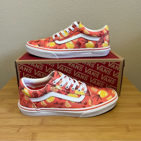 Vans Shoes - Vans Orange Pineapple Print Old Skool Sneakers